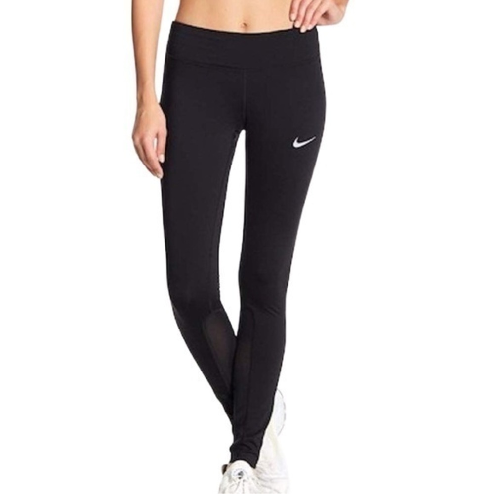 Nike Women’s Black Drawstring Waist Power Epic Run Athletic Leggings